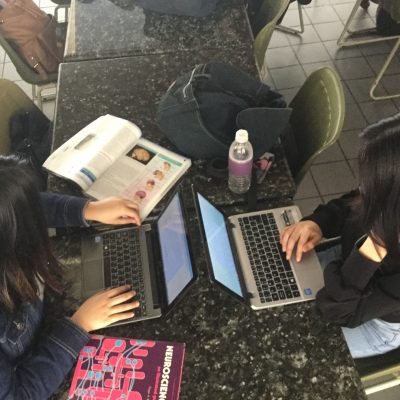 Encouraging each other to study.