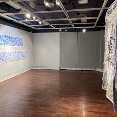14. Nadia Myre, Saving all my sunsets ..., Nico Williams, Star Blanket II (install detail)