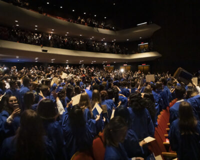 Graduates assembled at Place des arts.